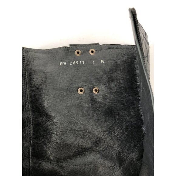 Stuart Weitzman Patent Leather Faux Croc Boots Embossed‎ Womens Size 7 - Picture 4 of 11